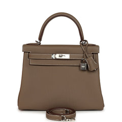 Hermes Kelly Retourne 28 Etoupe Togo Palladium Hardware