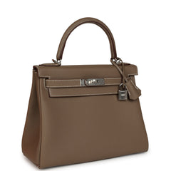 Hermes Kelly Retourne 28 Etoupe Togo Palladium Hardware