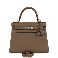 Hermes Kelly Retourne 28 Etoupe Togo Palladium Hardware