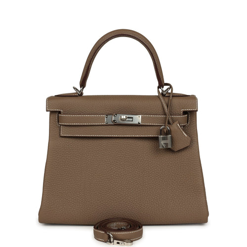 Hermes Kelly Retourne 28 Etoupe Togo Palladium Hardware