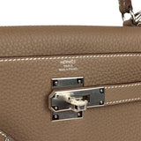 Hermes Kelly Retourne 28 Etoupe Togo Palladium Hardware - Thumbnail View 7
