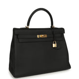 Hermes Kelly Retourne 35 Black Togo Gold Hardware - Thumbnail View 2