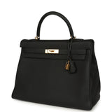 Hermes Kelly Retourne 35 Black Togo Gold Hardware - Thumbnail View 5