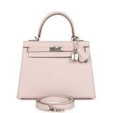 Hermes Kelly Sellier 25 Mauve Pale Epsom Palladium Hardware - Thumbnail View 1