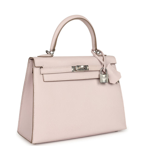 Hermes Kelly Sellier 25 Mauve Pale Epsom Palladium Hardware