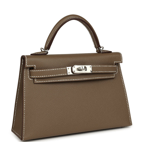 Hermes Kelly Sellier 20 Etoupe Epsom Palladium Hardware