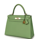 Pre-owned Hermes Kelly Sellier 28 Vert Criquet Epsom Gold Hardware - Thumbnail View 5