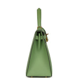 Pre-owned Hermes Kelly Sellier 28 Vert Criquet Epsom Gold Hardware - Thumbnail View 3