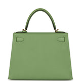 Pre-owned Hermes Kelly Sellier 28 Vert Criquet Epsom Gold Hardware - Thumbnail View 4