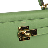 Pre-owned Hermes Kelly Sellier 28 Vert Criquet Epsom Gold Hardware - Thumbnail View 7