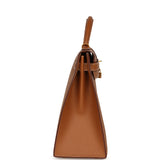 Hermes Special Order (HSS) Kelly Sellier 40 Gold Verso Epsom Brushed Gold Hardware - Thumbnail View 3