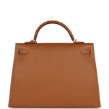 Hermes Special Order (HSS) Kelly Sellier 40 Gold Verso Epsom Brushed Gold Hardware - Thumbnail View 4