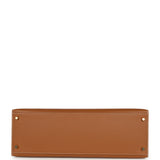 Hermes Special Order (HSS) Kelly Sellier 40 Gold Verso Epsom Brushed Gold Hardware - Thumbnail View 6