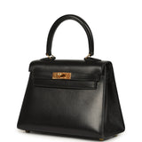 Vintage Hermes Kelly Sellier 20 Black Box Gold Hardware - Thumbnail View 5