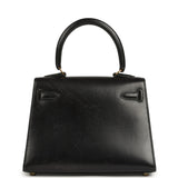 Vintage Hermes Kelly Sellier 20 Black Box Gold Hardware - Thumbnail View 4