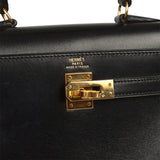 Vintage Hermes Kelly Sellier 20 Black Box Gold Hardware - Thumbnail View 7