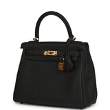 Hermes Kelly Retourne 25 Black Togo Gold Hardware - Thumbnail View 5