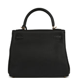 Hermes Kelly Retourne 25 Black Togo Gold Hardware - Thumbnail View 3