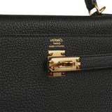 Hermes Kelly Retourne 25 Black Togo Gold Hardware - Thumbnail View 7