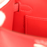 Hermes "Clou De Coeur" Kelly Sellier 20 Rouge De Couer Chevre Chamkila Palladium Hardware - Thumbnail View 8