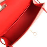 Hermes "Clou De Coeur" Kelly Sellier 20 Rouge De Couer Chevre Chamkila Palladium Hardware - Thumbnail View 9