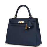 Hermes Kelly Sellier 25 Bleu Navy Epsom Gold Hardware - Thumbnail View 5