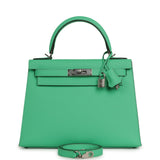 Hermes Kelly Sellier 28 Vert Comics Epsom Palladium Hardware - Thumbnail View 1