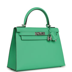 Hermes Kelly Sellier 28 Vert Comics Epsom Palladium Hardware