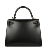 Hermes Kelly Sellier 28 Black Box Gold Hardware - Thumbnail View 4