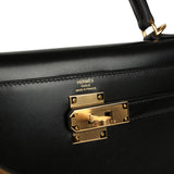 Hermes Kelly Sellier 28 Black Box Gold Hardware - Thumbnail View 7