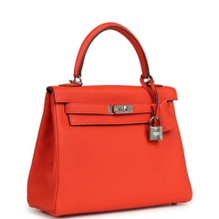 Hermes Kelly Retourne 25 Capucine Togo Palladium Hardware