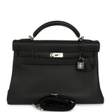 Pre-owned Hermes Kelly 42 Maxi Black Togo Palladium Hardware - Thumbnail View 1