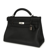 Pre-owned Hermes Kelly 42 Maxi Black Togo Palladium Hardware - Thumbnail View 5