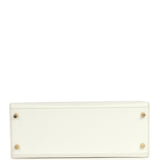 Pre-owned Hermes Special Order (HSS) Kelly Sellier 28 White Epsom Brushed Gold Hardware - Thumbnail View 6