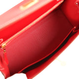 Hermes Kelly Sellier 25 Rouge Piment Box Gold Hardware - Thumbnail View 8