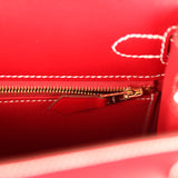 Hermes Kelly Sellier 25 Rouge Piment Box Gold Hardware - Thumbnail View 9