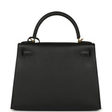 Pre-owned Hermes Kelly Sellier 28 Black Epsom Gold Hardware - Thumbnail View 4