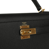 Pre-owned Hermes Kelly Sellier 28 Black Epsom Gold Hardware - Thumbnail View 7