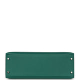 Pre-owned Hermes Kelly Sellier 32 Malachite Epsom Palladium Hardware - Thumbnail View 6