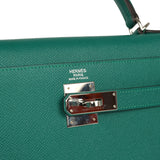 Pre-owned Hermes Kelly Sellier 32 Malachite Epsom Palladium Hardware - Thumbnail View 7