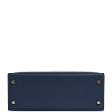Pre-owned Hermes Kelly Sellier 25 Bleu Navy Epsom Gold Hardware - Thumbnail View 6