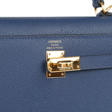 Pre-owned Hermes Kelly Sellier 25 Bleu Navy Epsom Gold Hardware - Thumbnail View 7