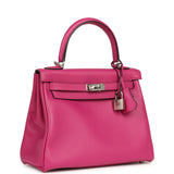 Pre-owned Hermes Kelly Retourne 25 Rose Poupre Swift Palladium Hardware - Thumbnail View 2