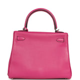 Pre-owned Hermes Kelly Retourne 25 Rose Poupre Swift Palladium Hardware - Thumbnail View 3