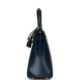 Pre-owned Hermes Kelly Sellier 25 Bleu De Prusse Box Gold Hardware - Thumbnail View 3