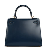 Pre-owned Hermes Kelly Sellier 25 Bleu De Prusse Box Gold Hardware - Thumbnail View 4
