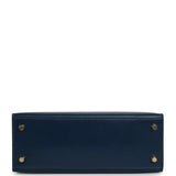 Pre-owned Hermes Kelly Sellier 25 Bleu De Prusse Box Gold Hardware - Thumbnail View 6