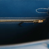 Pre-owned Hermes Kelly Sellier 25 Bleu De Prusse Box Gold Hardware - Thumbnail View 8