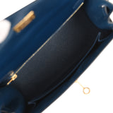 Pre-owned Hermes Kelly Sellier 25 Bleu De Prusse Box Gold Hardware - Thumbnail View 9