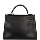 Vintage Hermes Kelly Retourne 32 Black Box Gold Hardware - Thumbnail View 4